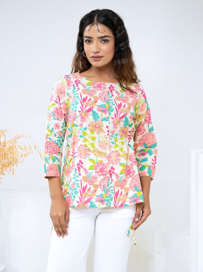 Floral Printed Cotton Shirt