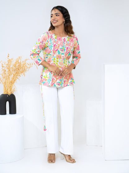 Floral Printed Cotton Shirt