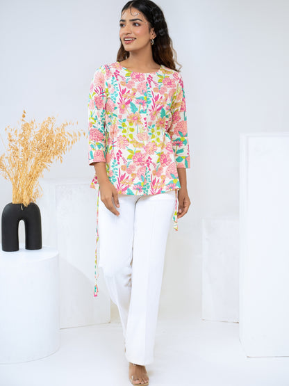 Floral Printed Cotton Shirt