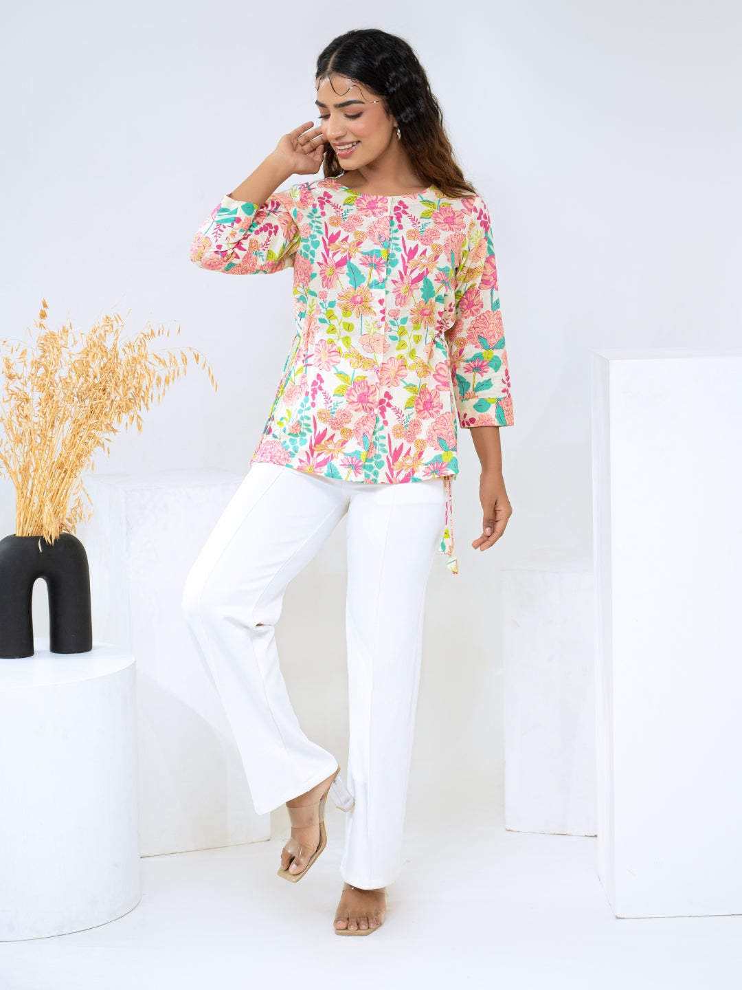 Floral Printed Cotton Shirt