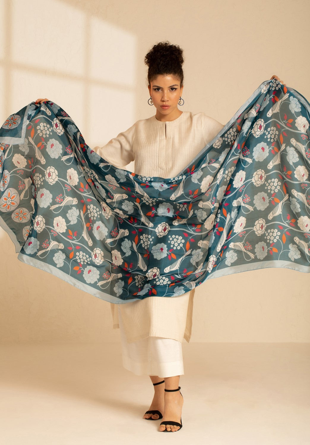 Parrot Paradise Silk Dupatta