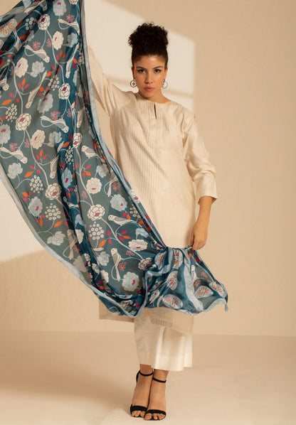 Parrot Paradise Silk Dupatta