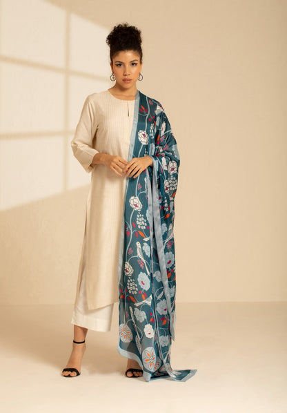 Parrot Paradise Silk Dupatta