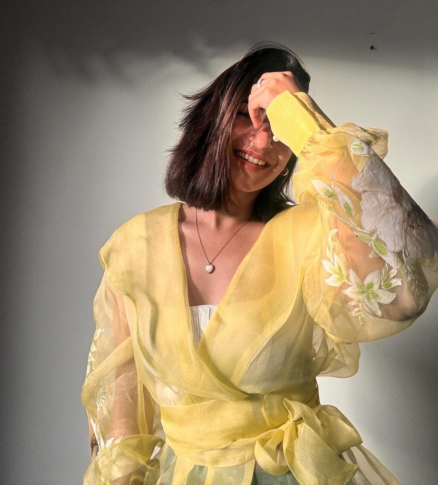 Yellow Organza Top