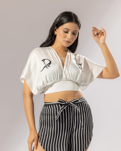 Starling Satin Silk Crop Top