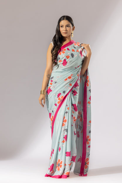 Bouquet Breeze Crepe Saree