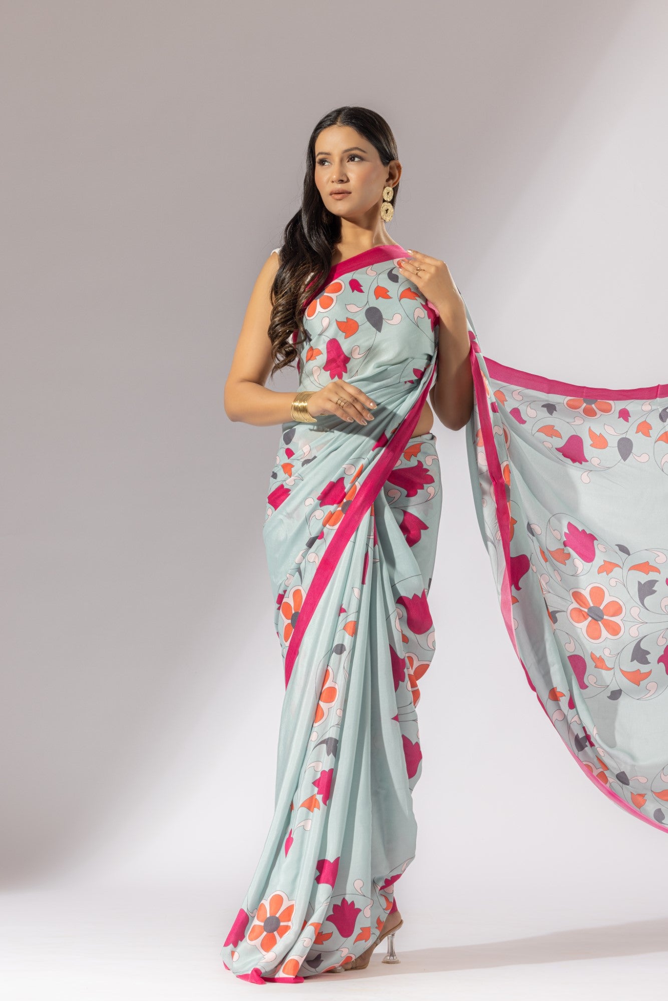 Bouquet Breeze Crepe Saree