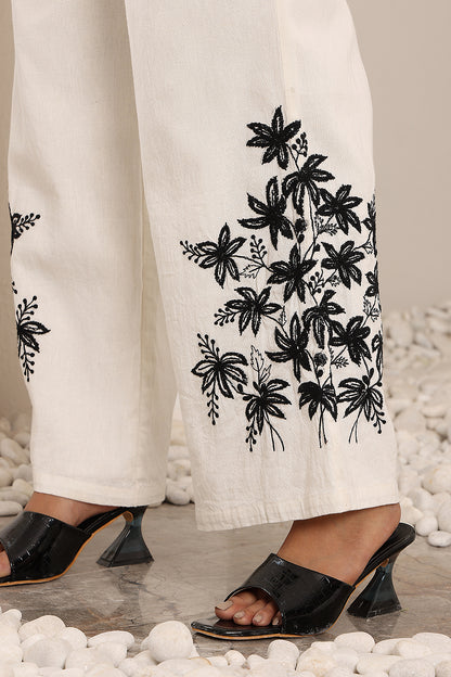 WHITE LINEN TOP & PANT SET