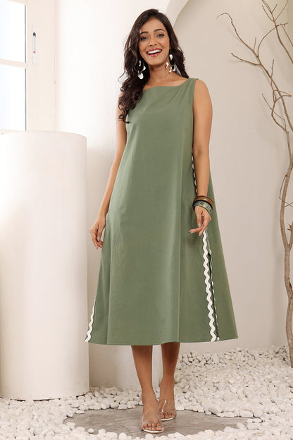 Green Poplin Tunic Dress