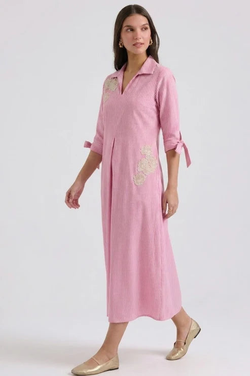 Rosy Breeze Stripe Dress